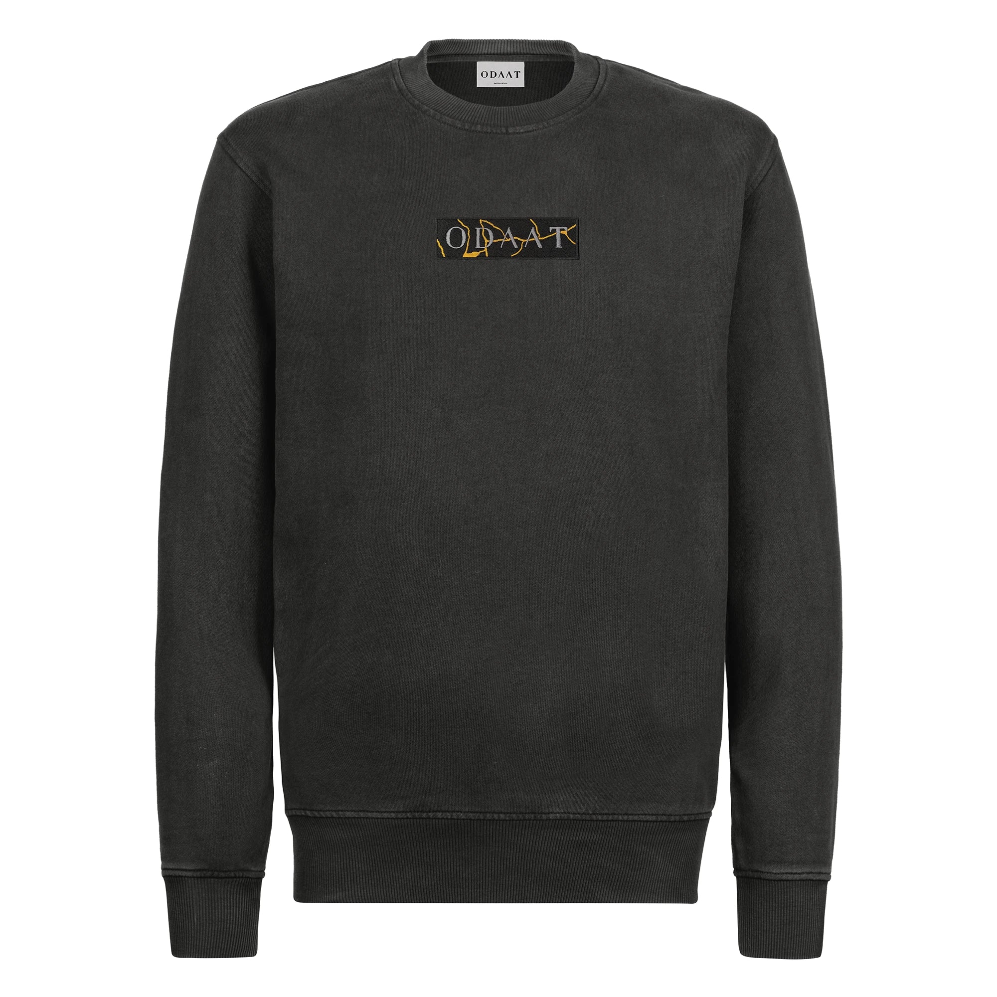 ODAAT Apparel, Golden Mend, Kintsugi, Crewneck Sweatshirt in Vintage Black