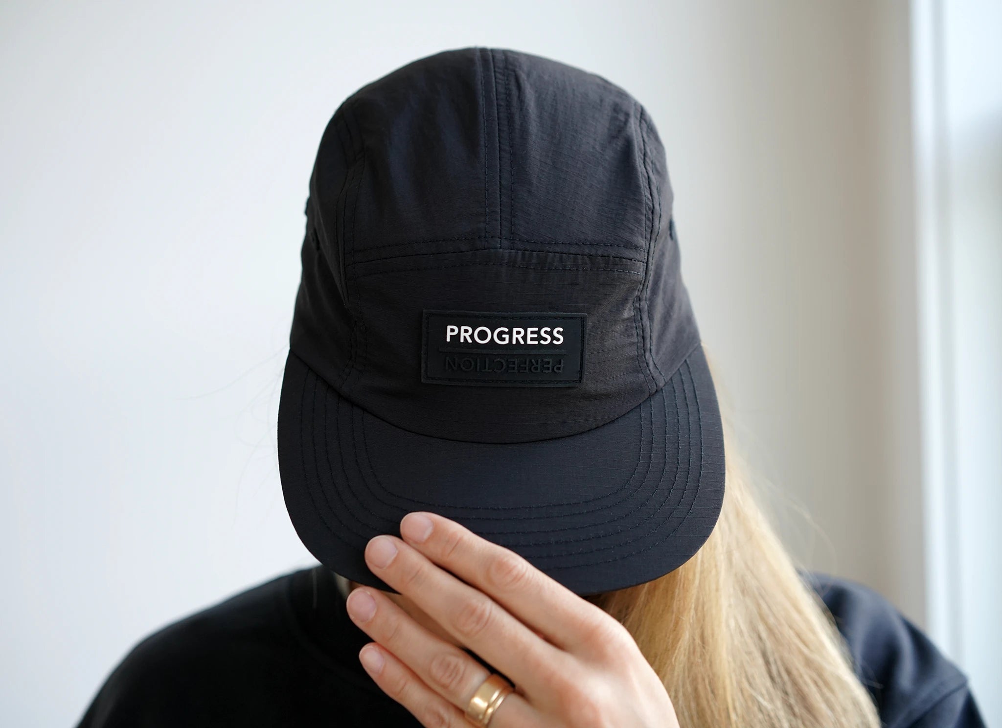 ODAAT Apparel, Progress Over Perfection 5 Panel Camper Hat in Ripstop Nylon