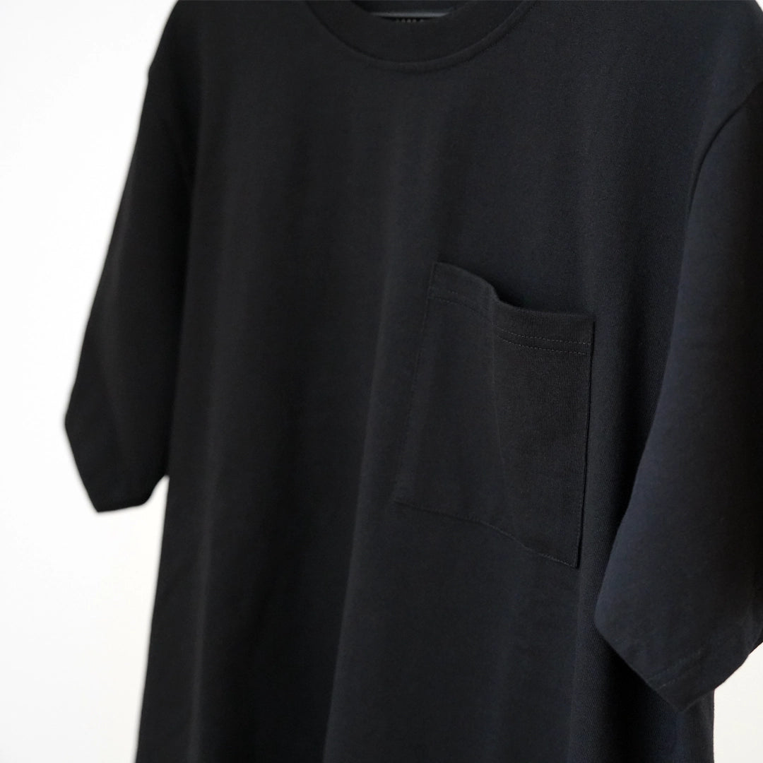 Front view of the ODAAT Script Tee in black, featuring a clean chest pocket and premium organic cotton designed for durability and comfort.