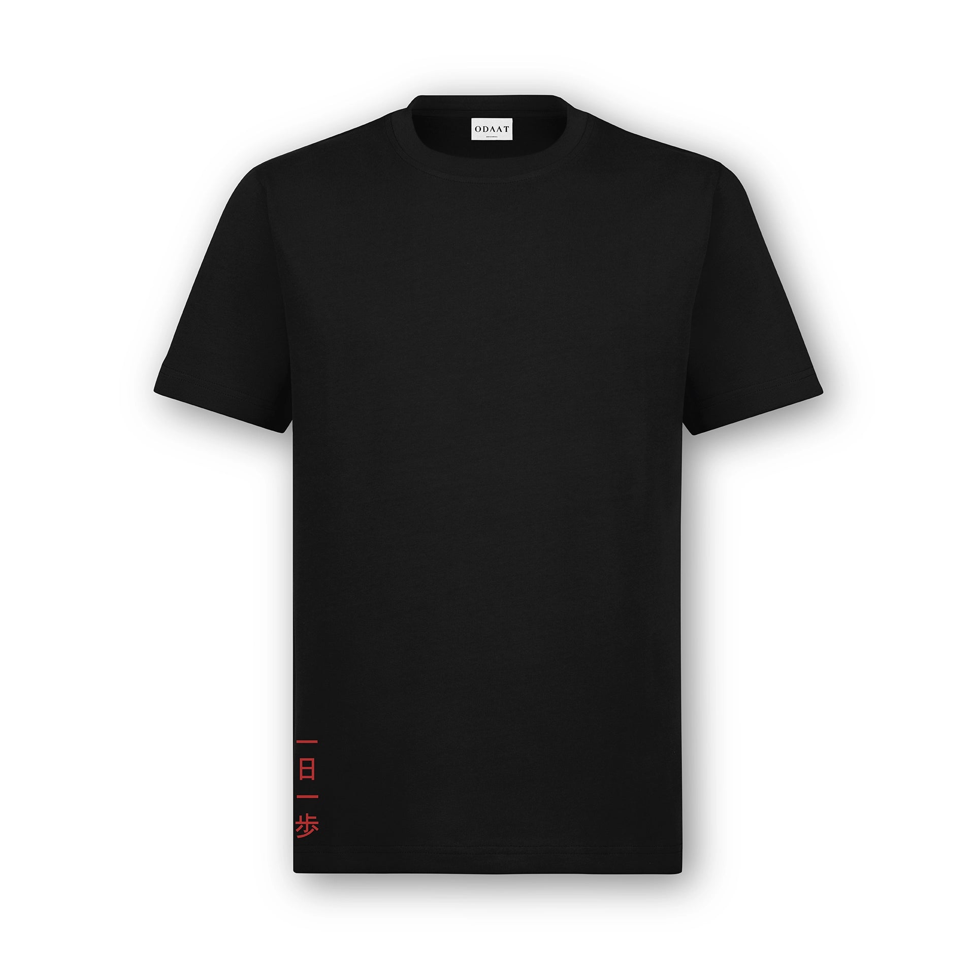 ◇KHAKIPOINT◇ Basic Uneck Tshirt black KyoPace Tee | Organic Cotton Minimalist Japanese Embroidered
