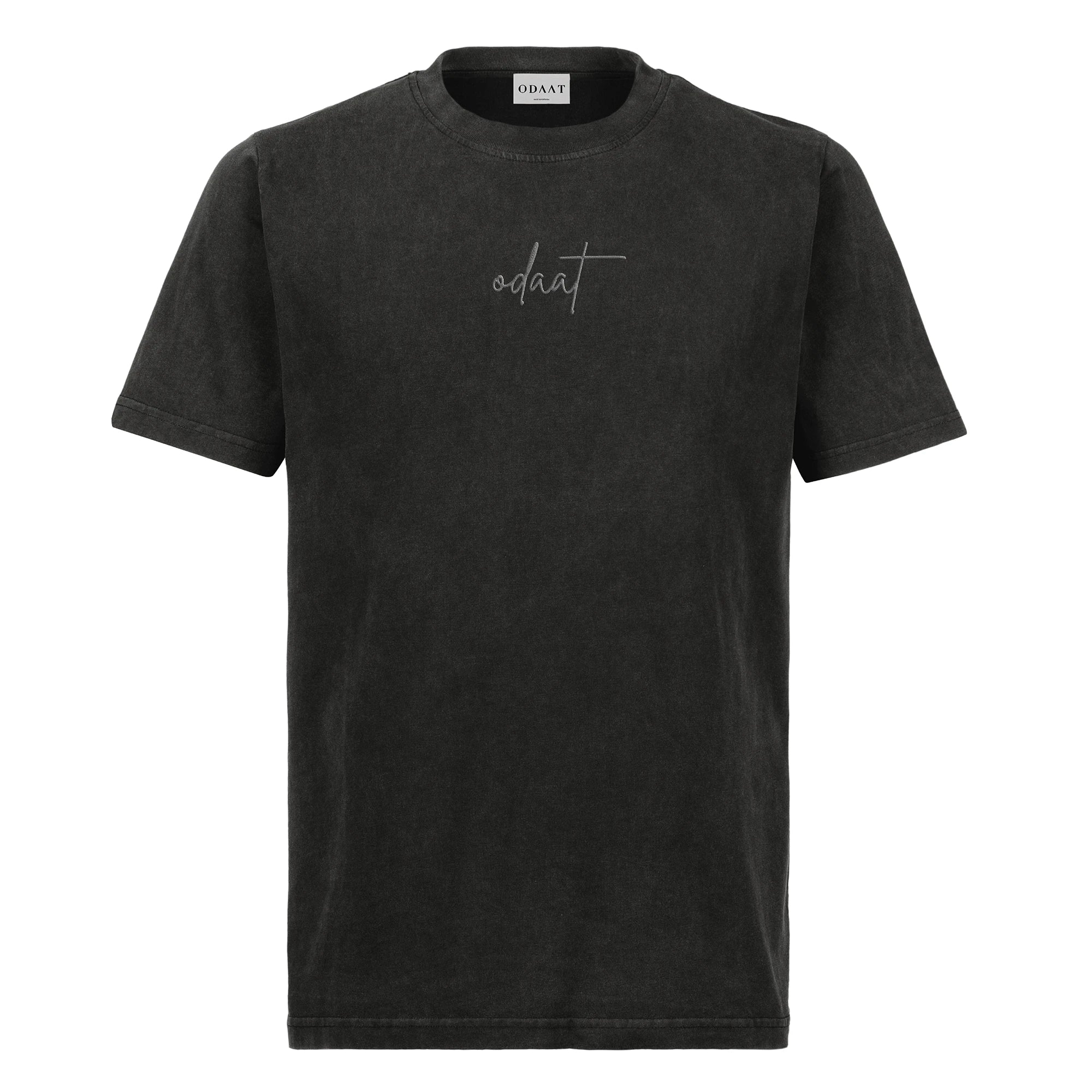 ODAAT Apparel, Script Tee, One Day At A Time, Vintage Black (Front)